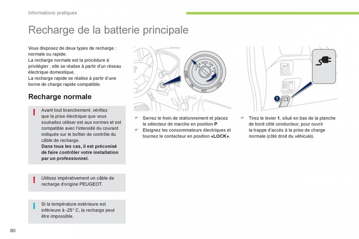 Peugeot iOn manuel du proprietaire / page 82