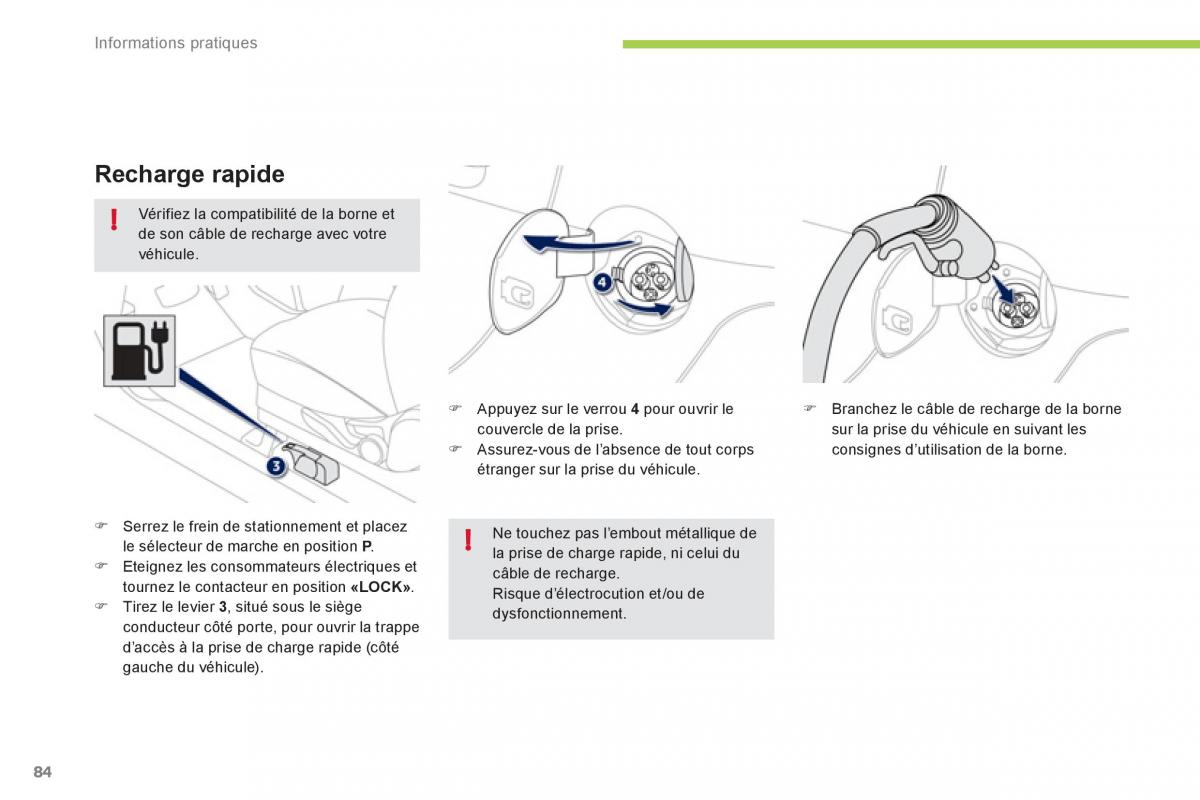 Peugeot iOn manuel du proprietaire / page 86