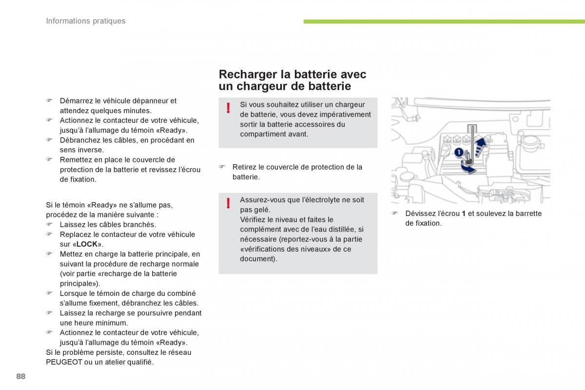 Peugeot iOn manuel du proprietaire / page 90