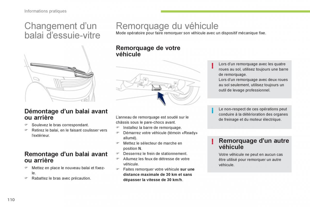 Peugeot iOn manuel du proprietaire / page 112