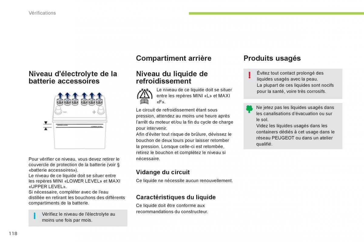 Peugeot iOn manuel du proprietaire / page 120