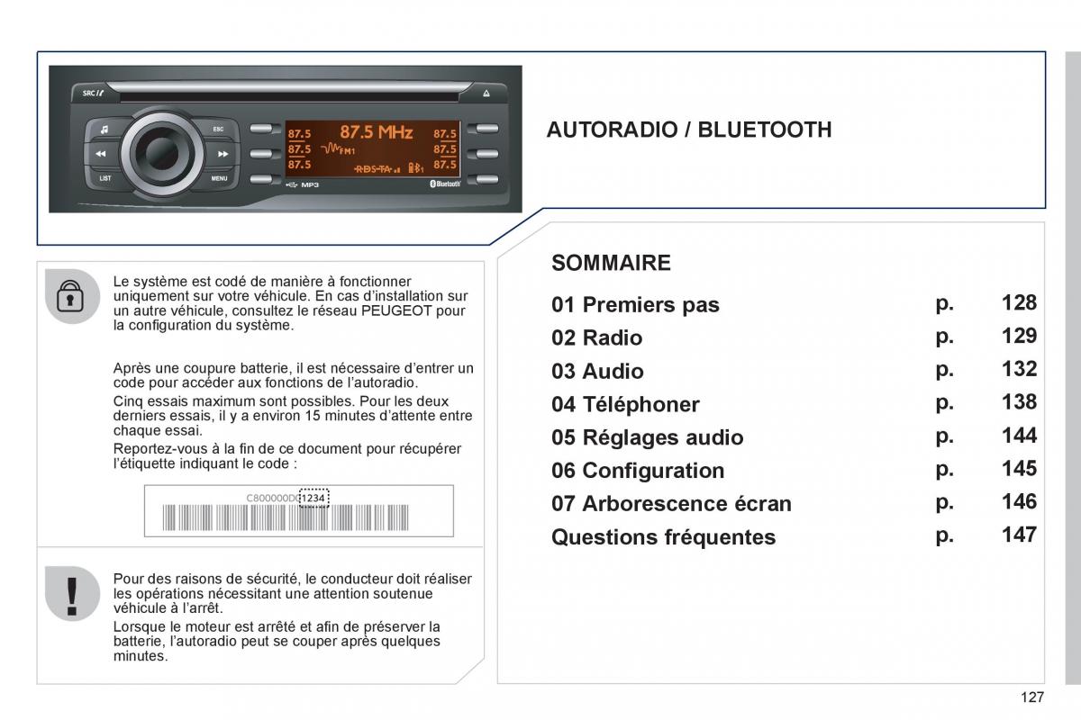 Peugeot iOn manuel du proprietaire / page 129