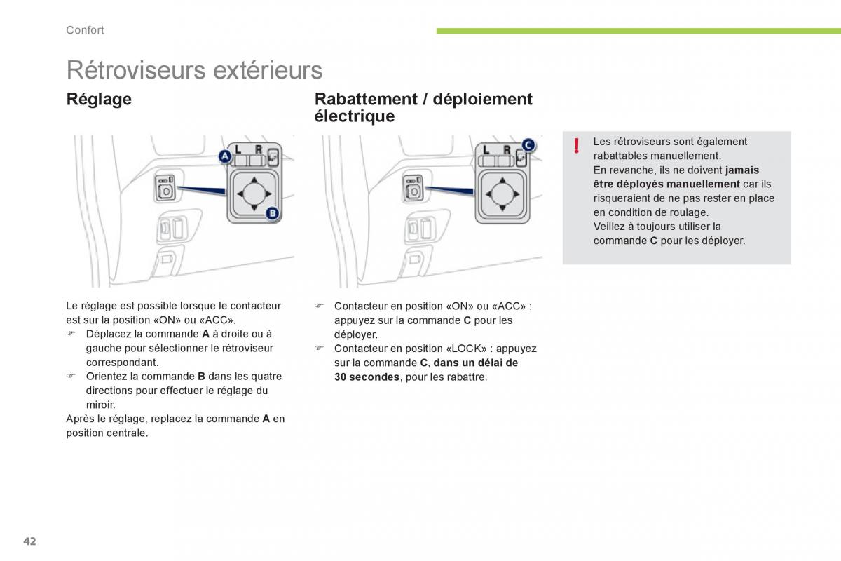 Peugeot iOn manuel du proprietaire / page 44