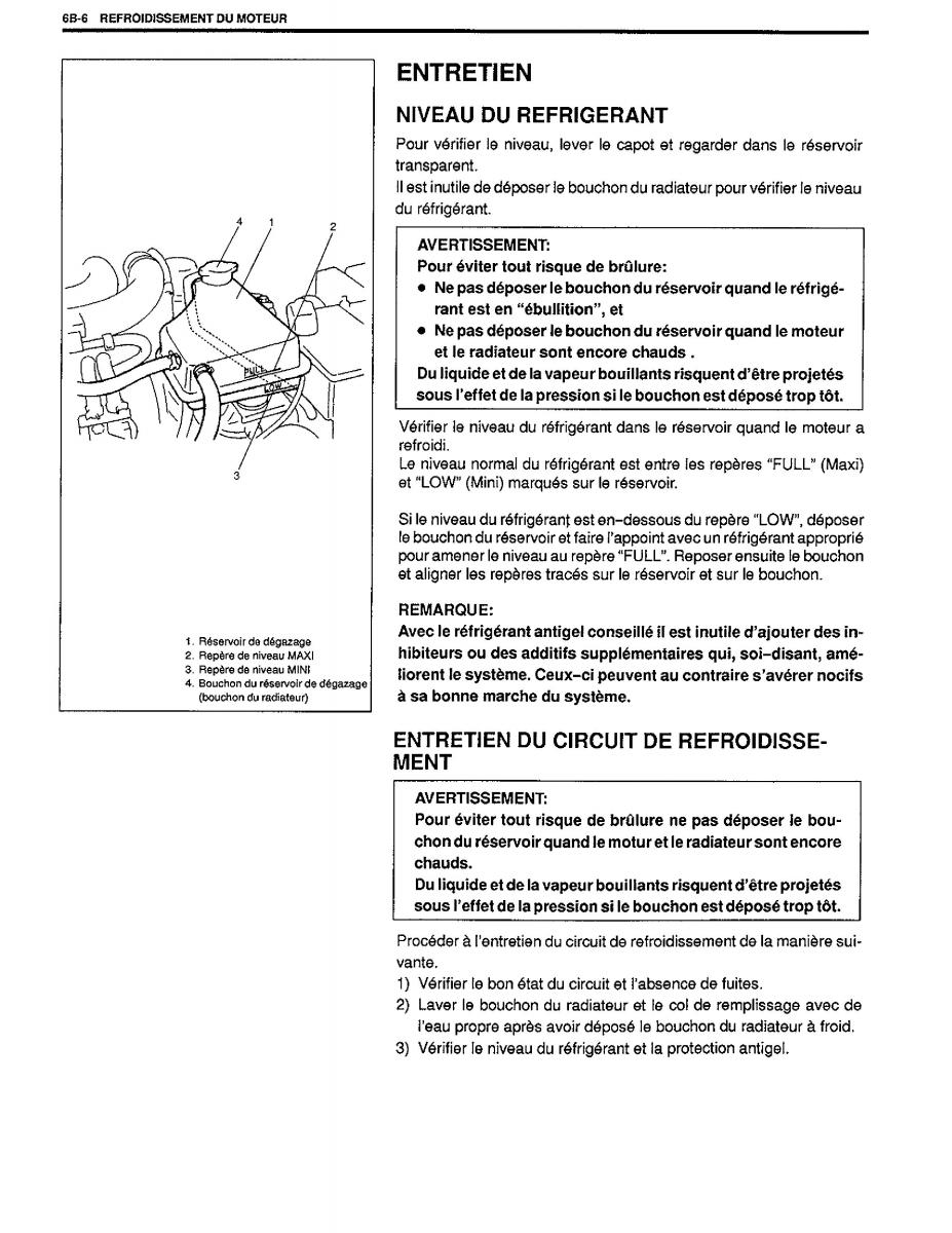 manual  Suzuki Baleno I 1 manuel du proprietaire / page 74