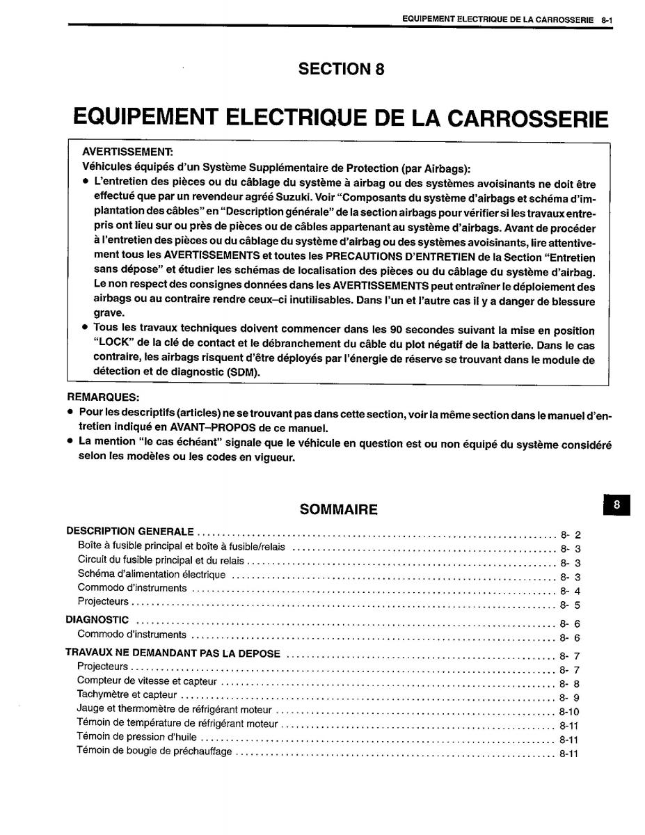 manual  Suzuki Baleno I 1 manuel du proprietaire / page 169