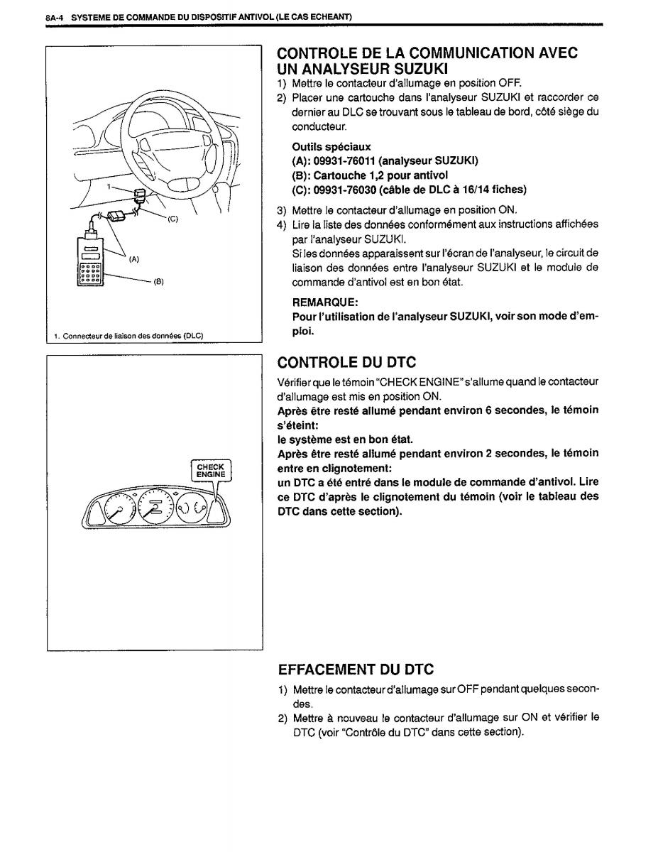 manual  Suzuki Baleno I 1 manuel du proprietaire / page 183