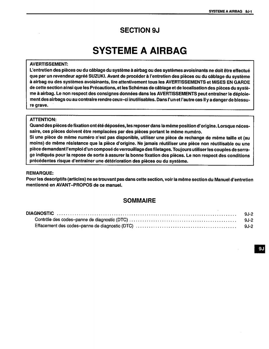 manual  Suzuki Baleno I 1 manuel du proprietaire / page 203