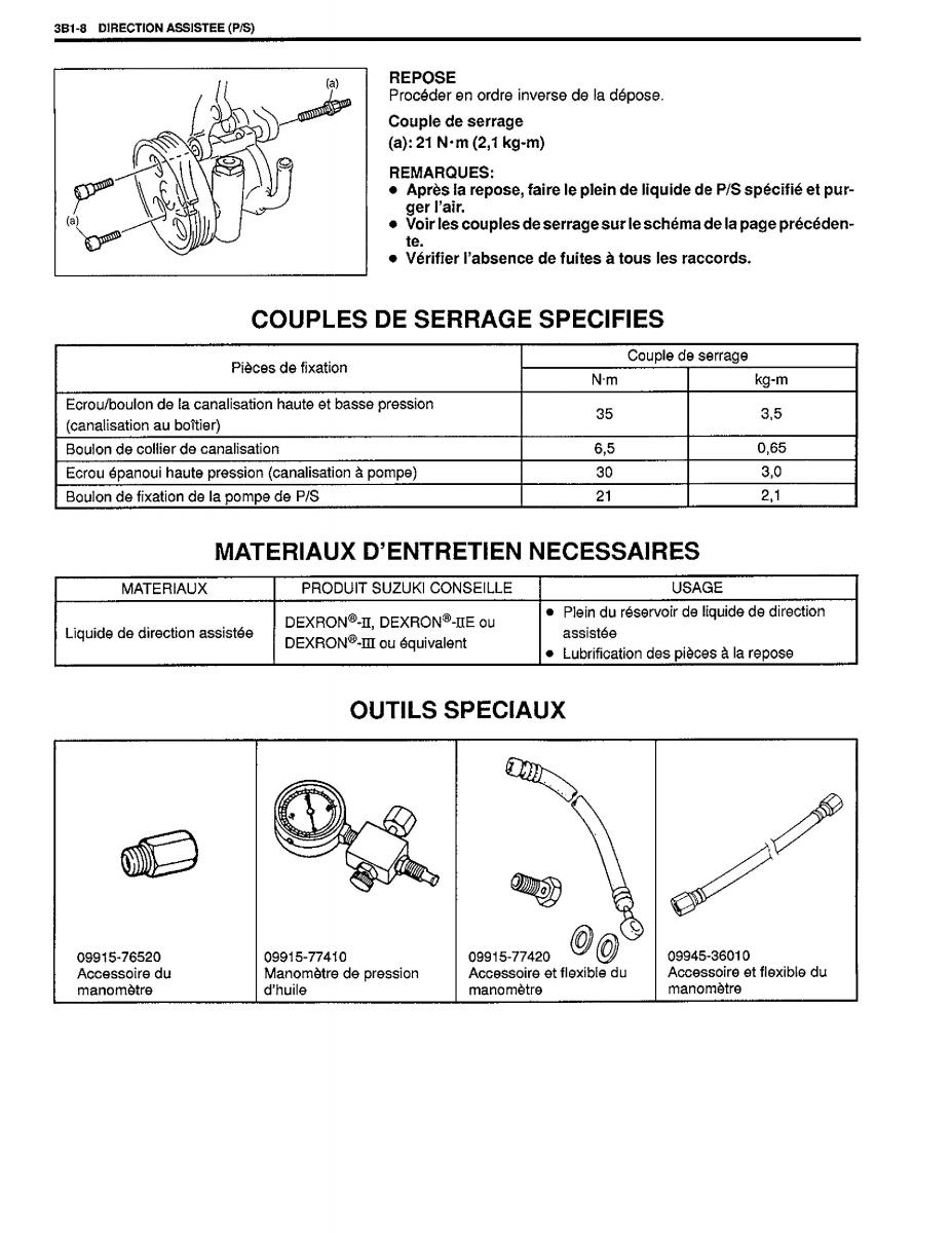 manual  Suzuki Baleno I 1 manuel du proprietaire / page 39