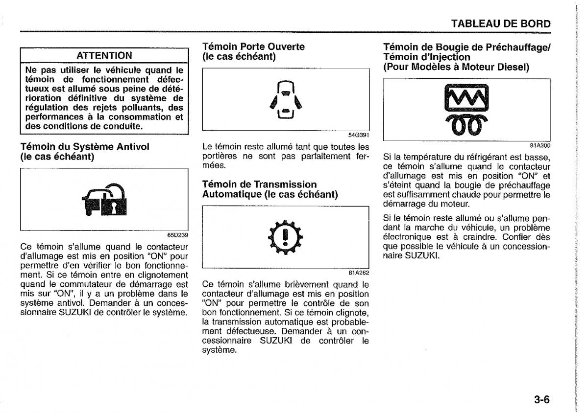 Suzuki Jimny manuel du proprietaire / page 55
