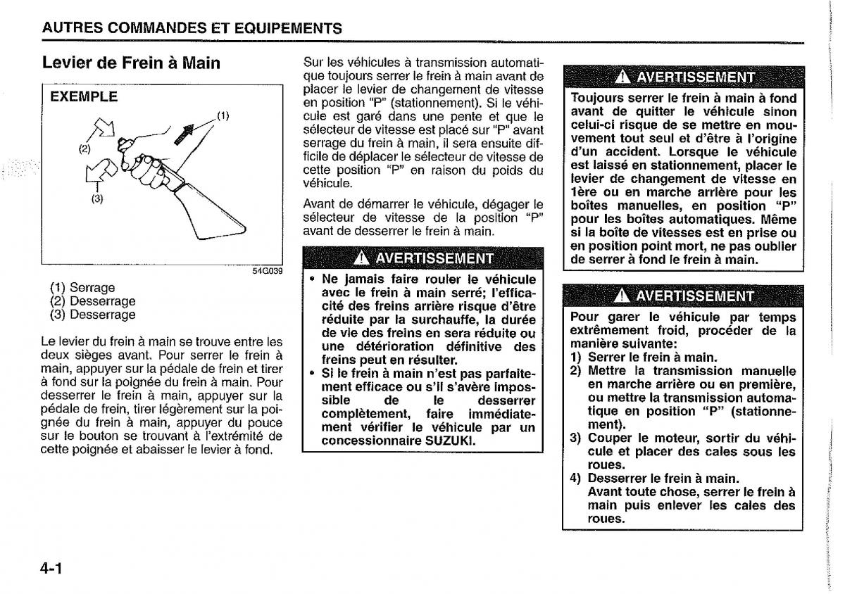 Suzuki Jimny manuel du proprietaire / page 74