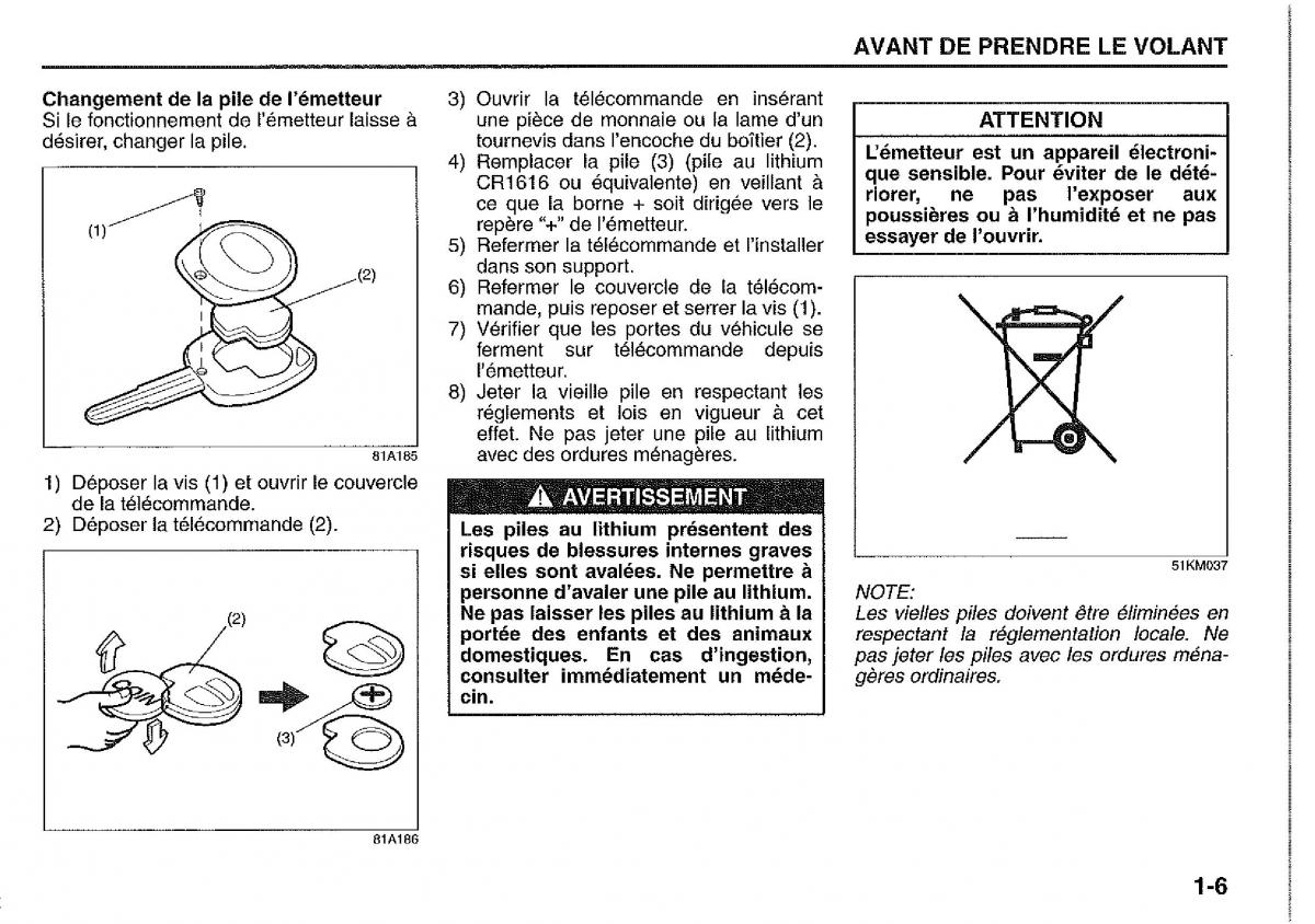 Suzuki Jimny manuel du proprietaire / page 15