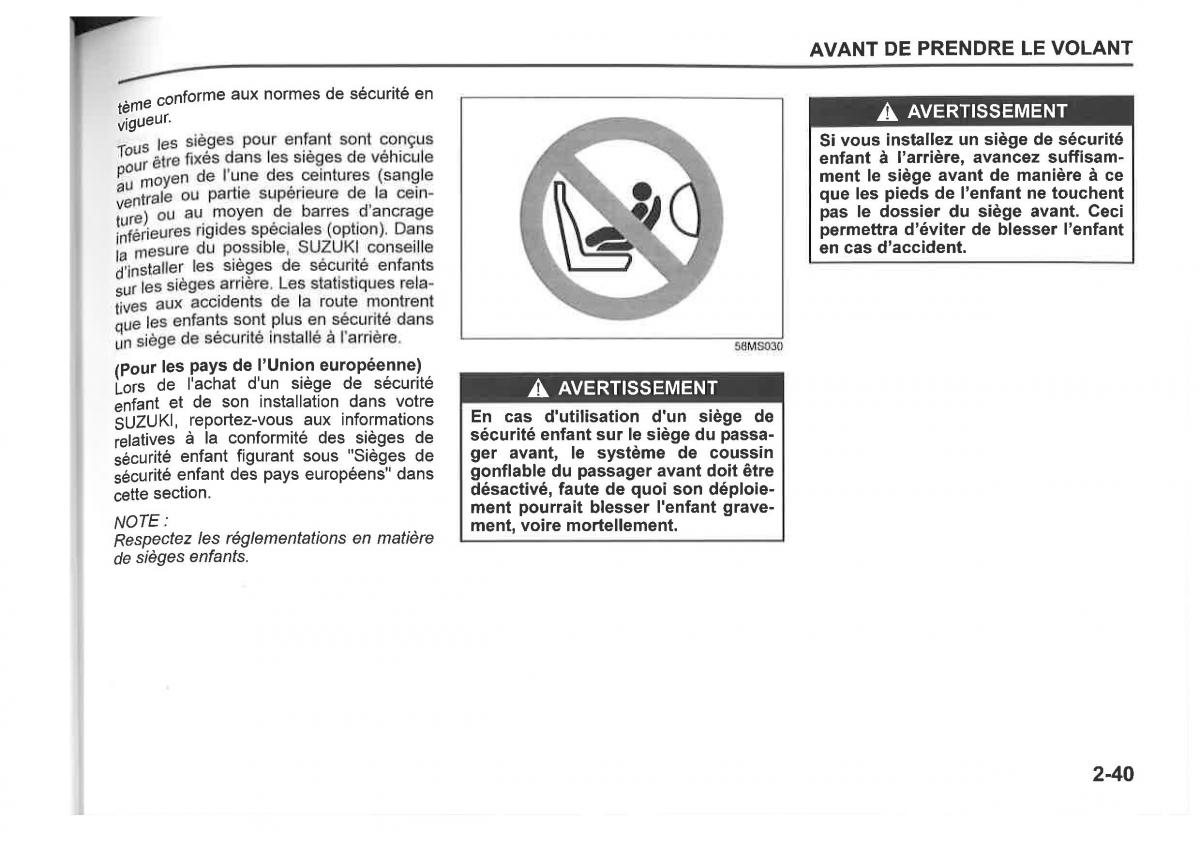 Suzuki SX4 manuel du proprietaire / page 63