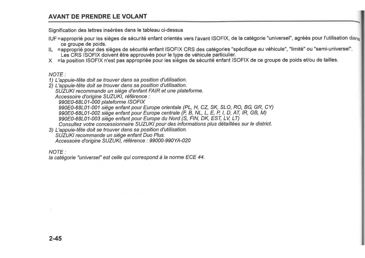 Suzuki SX4 manuel du proprietaire / page 68