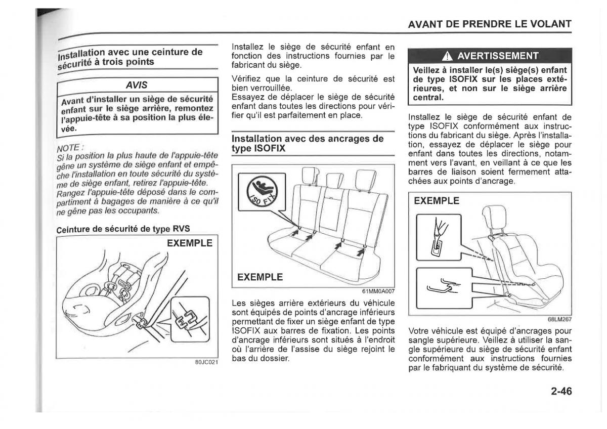 Suzuki SX4 manuel du proprietaire / page 69