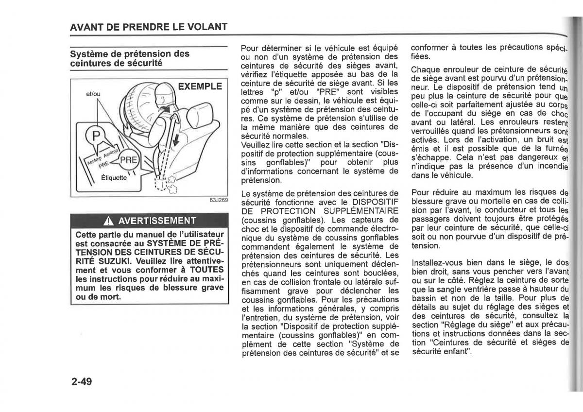 Suzuki SX4 manuel du proprietaire / page 72