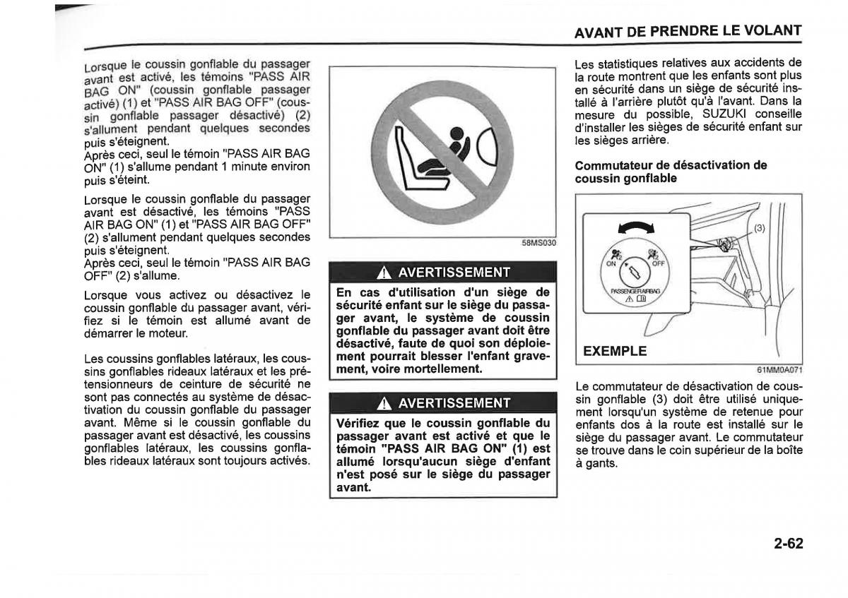 Suzuki SX4 manuel du proprietaire / page 85