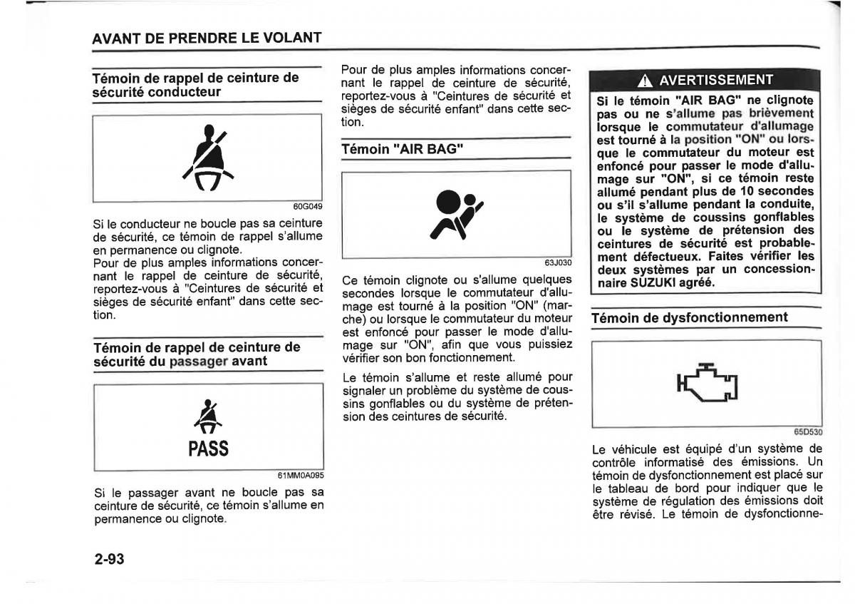 Suzuki SX4 manuel du proprietaire / page 116