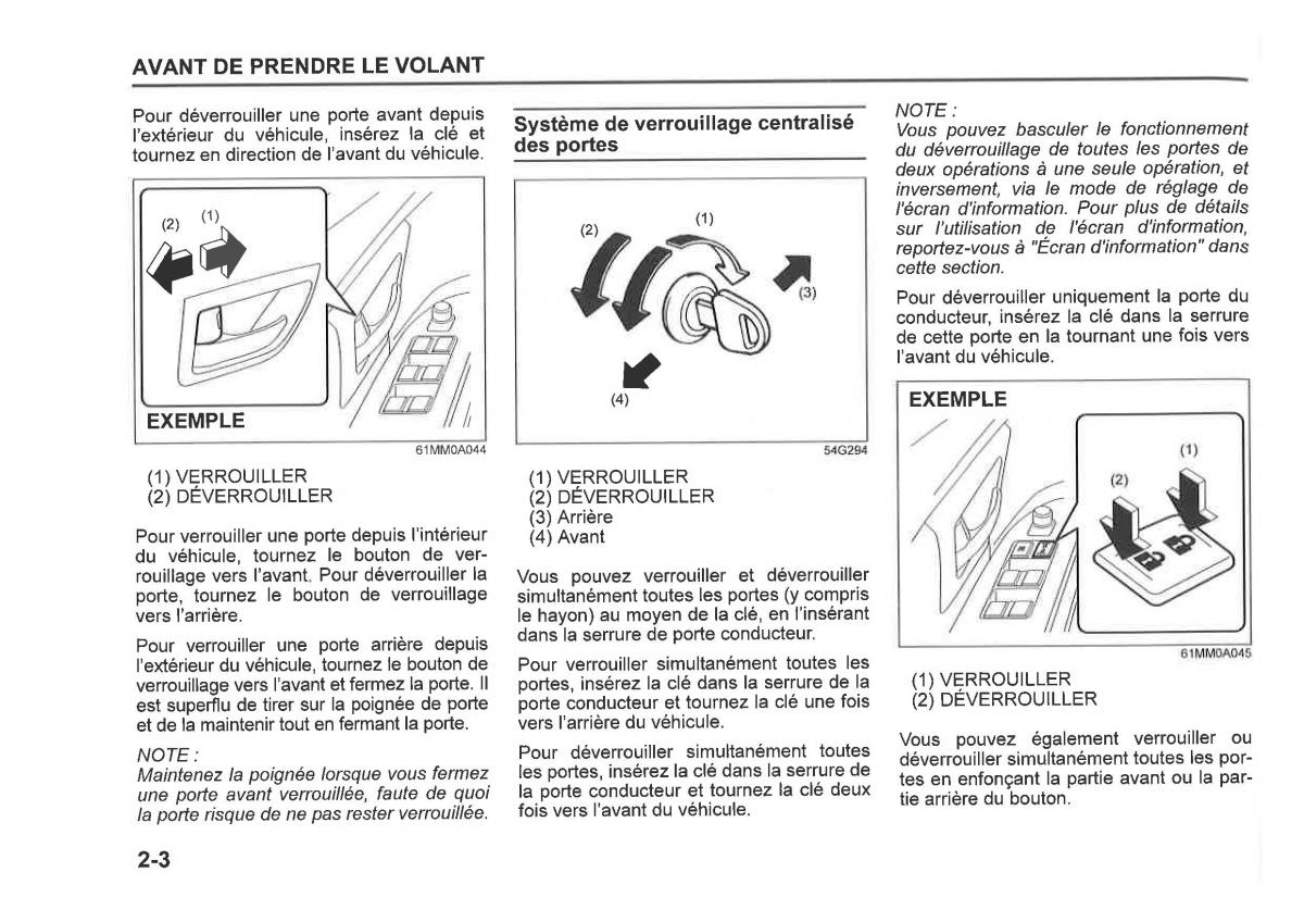 Suzuki SX4 manuel du proprietaire / page 26