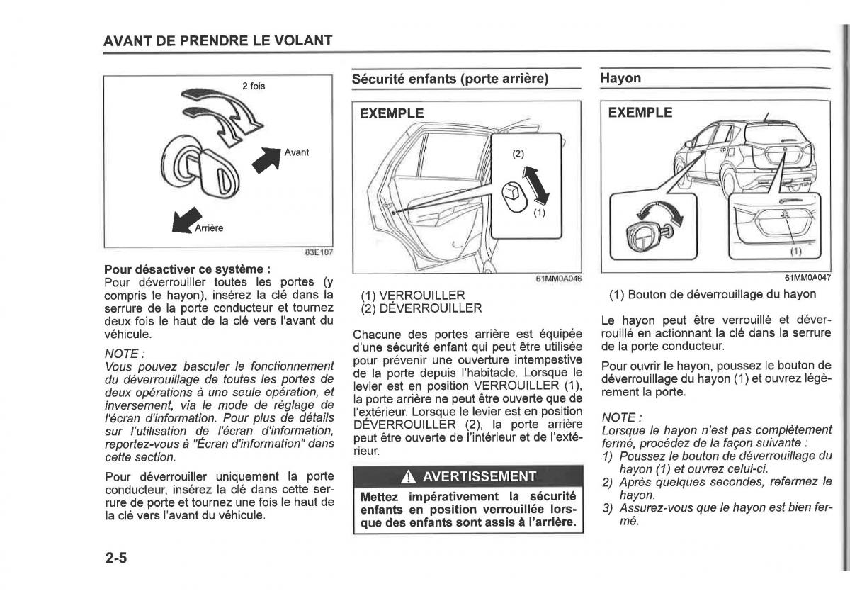 Suzuki SX4 manuel du proprietaire / page 28