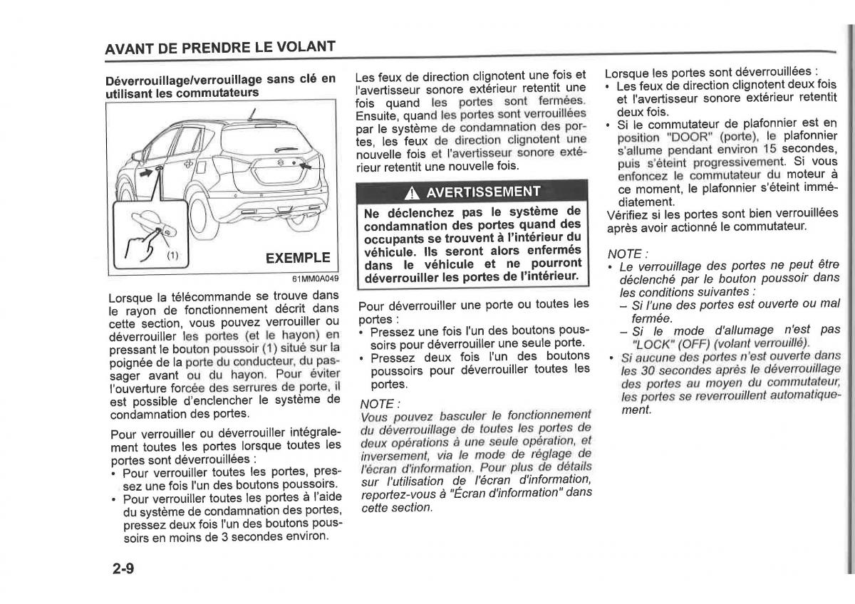 Suzuki SX4 manuel du proprietaire / page 32