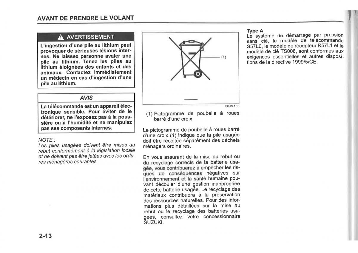 Suzuki SX4 manuel du proprietaire / page 36