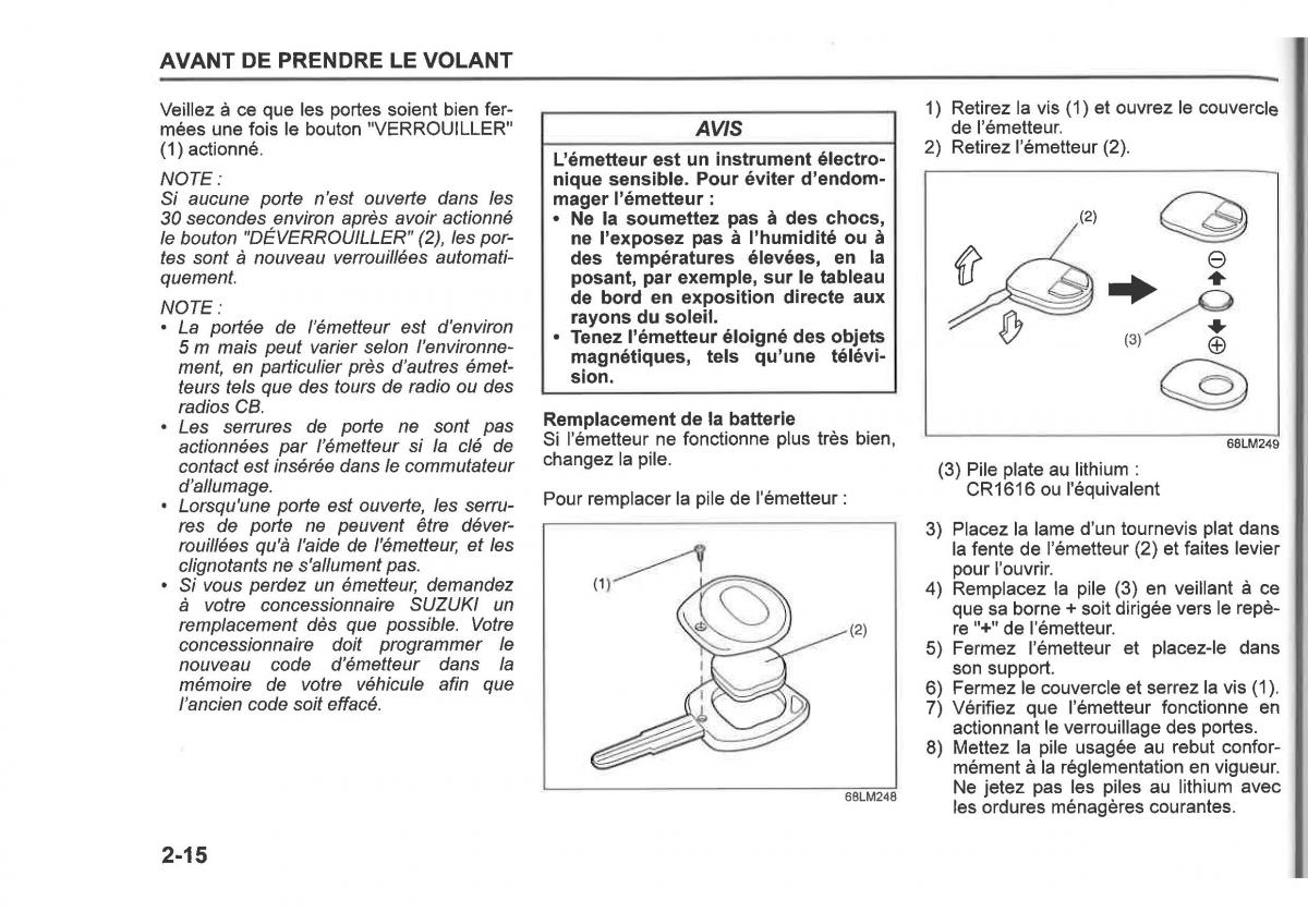 Suzuki SX4 manuel du proprietaire / page 38