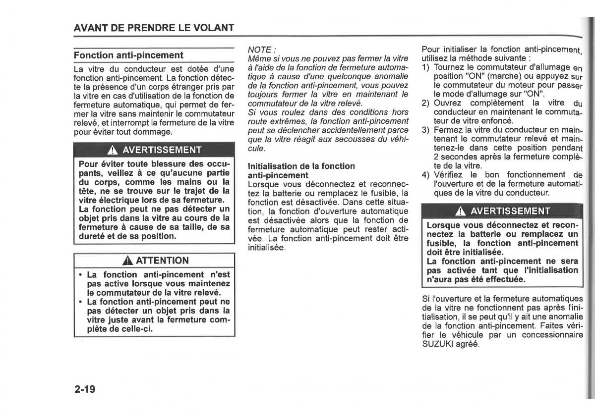 Suzuki SX4 manuel du proprietaire / page 42