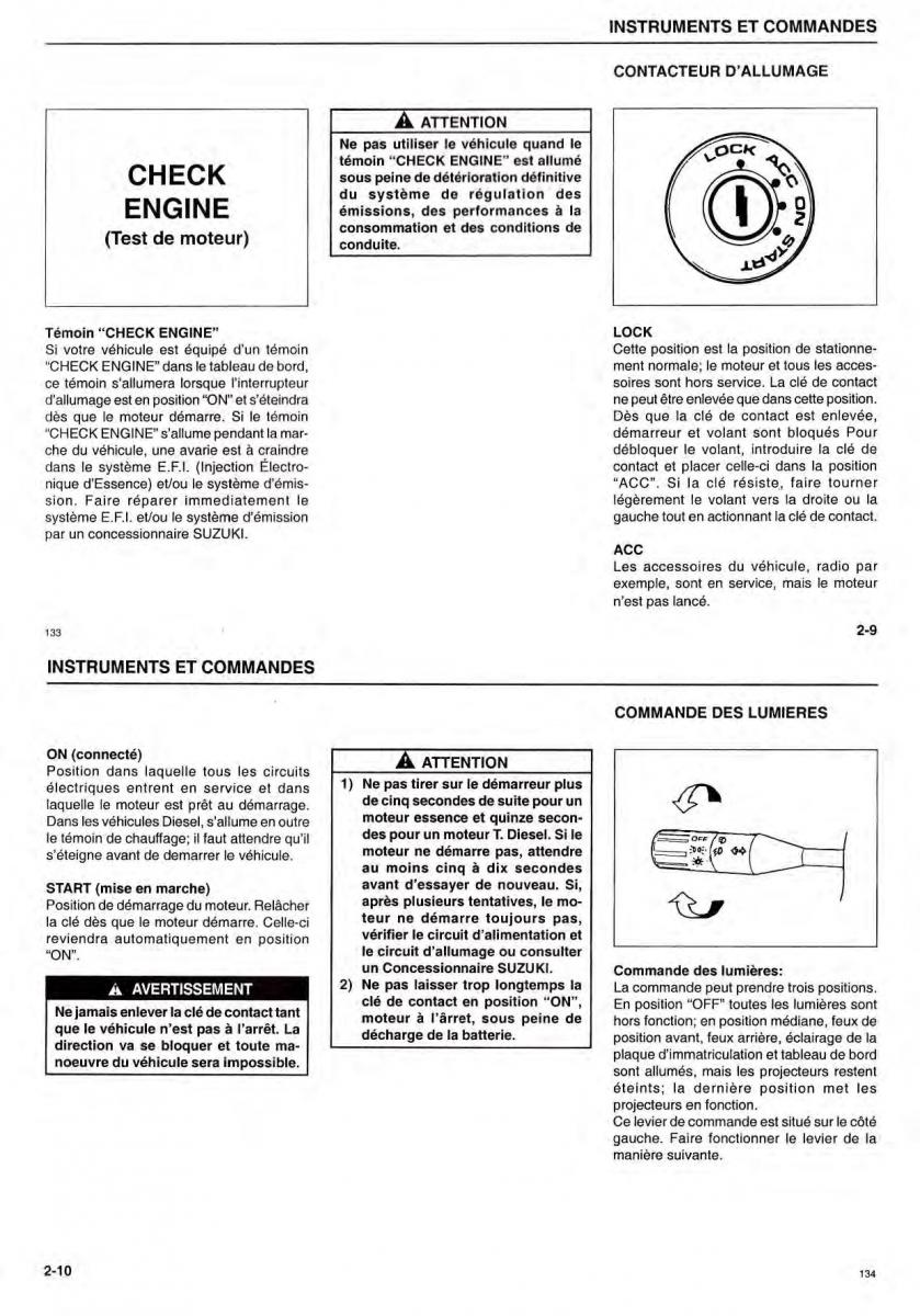 Suzuki Samurai manuel du proprietaire / page 16