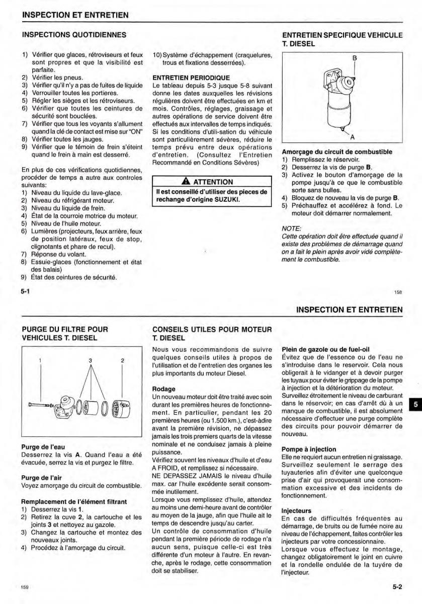 Suzuki Samurai manuel du proprietaire / page 30