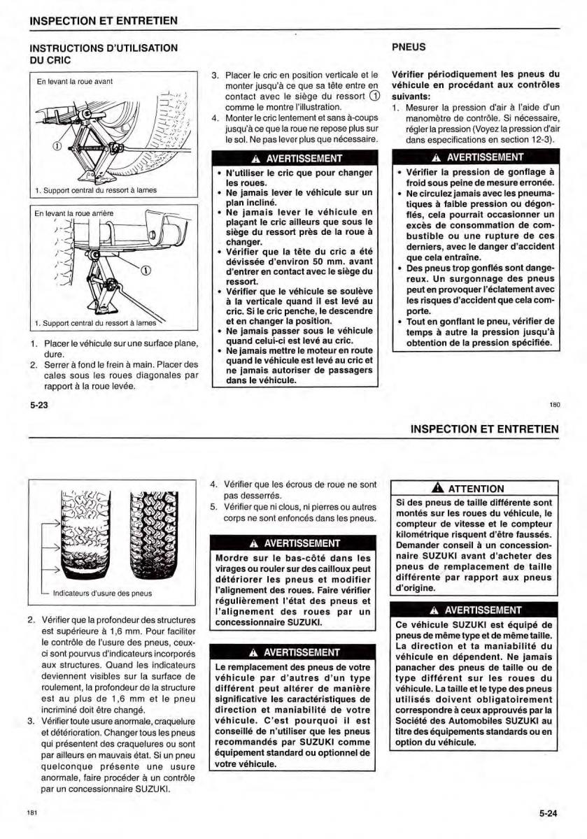 Suzuki Samurai manuel du proprietaire / page 41