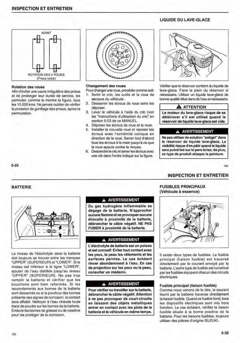 Suzuki Samurai manuel du proprietaire / page 42