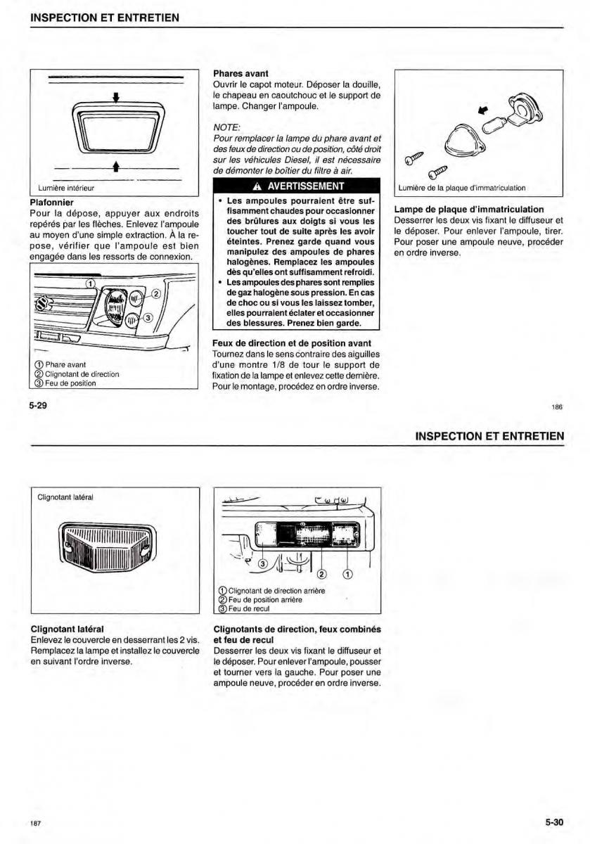 Suzuki Samurai manuel du proprietaire / page 44