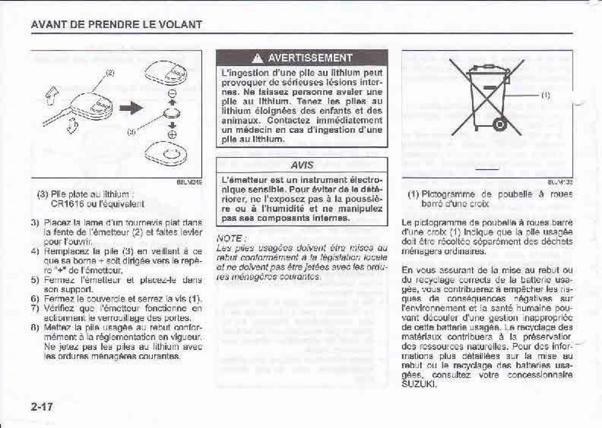 Suzuki Swift IV 4 manuel du proprietaire / page 34