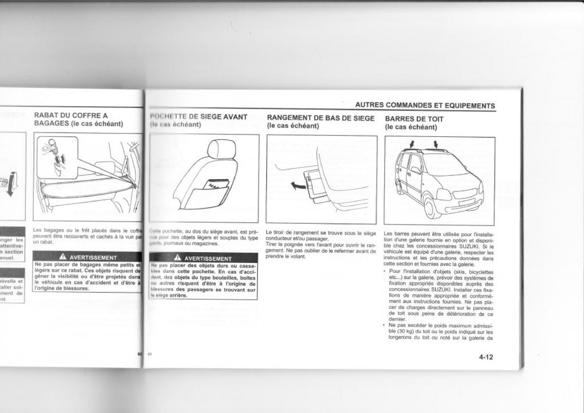 Suzuki Wagon R manuel du proprietaire / page 57