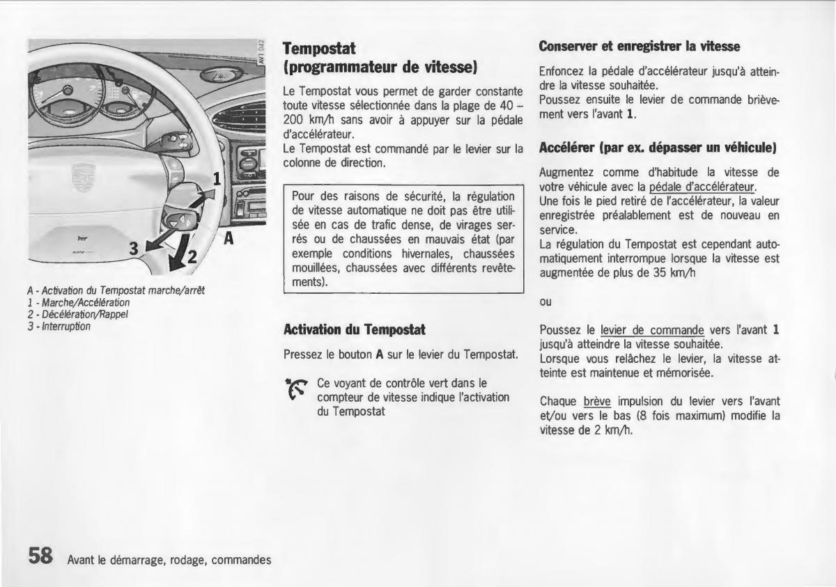 Porsche Boxster 986 manuel du proprietaire / page 60