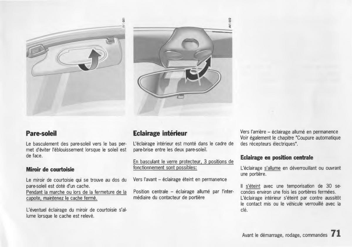 Porsche Boxster 986 manuel du proprietaire / page 73