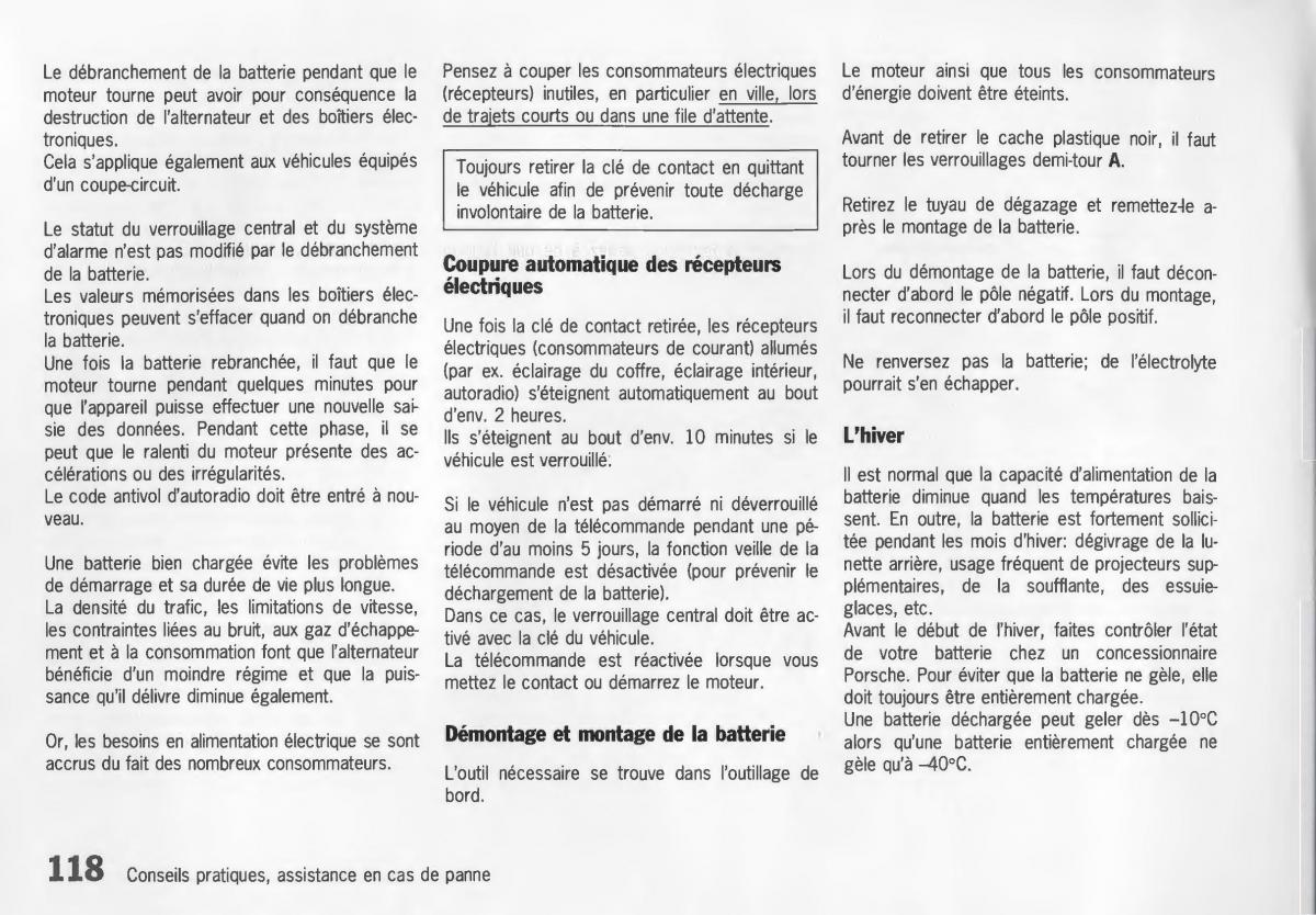 Porsche Boxster 986 manuel du proprietaire / page 120