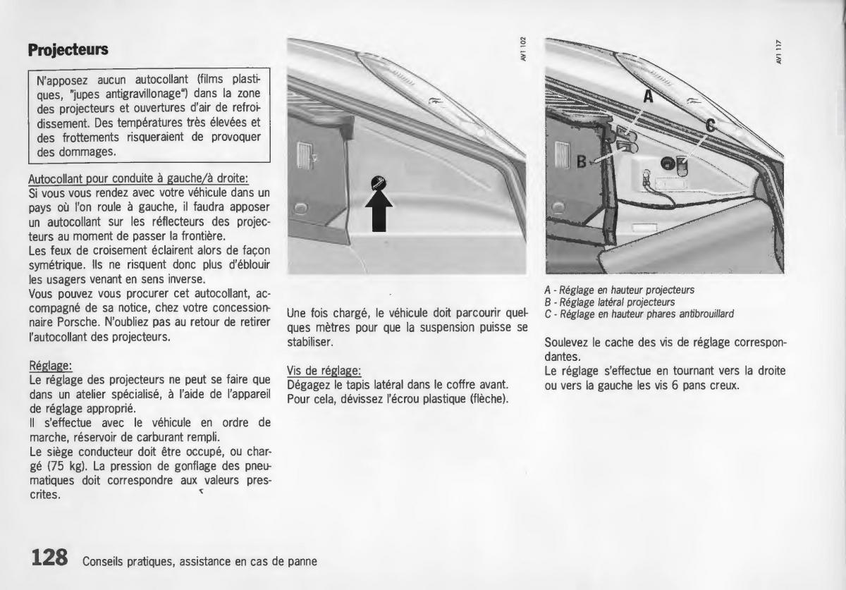 Porsche Boxster 986 manuel du proprietaire / page 130