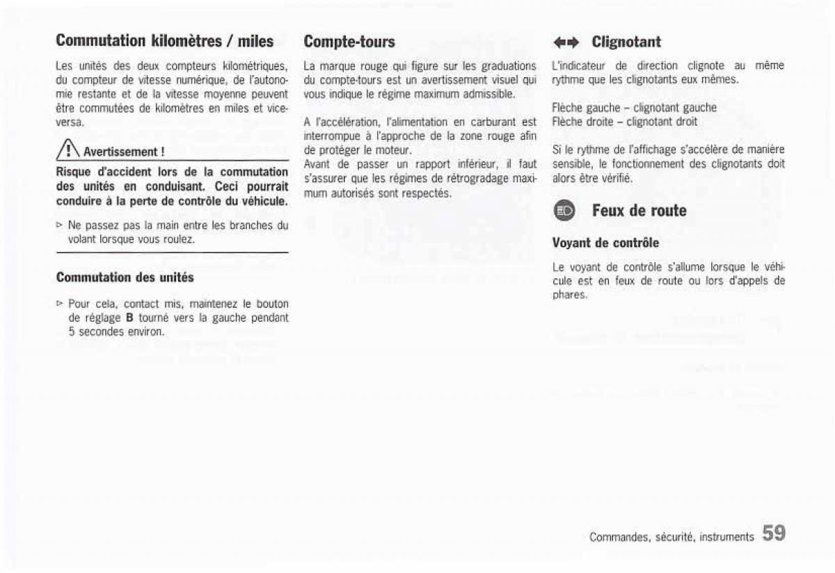 Porsche Boxster 986 FL manuel du proprietaire / page 61