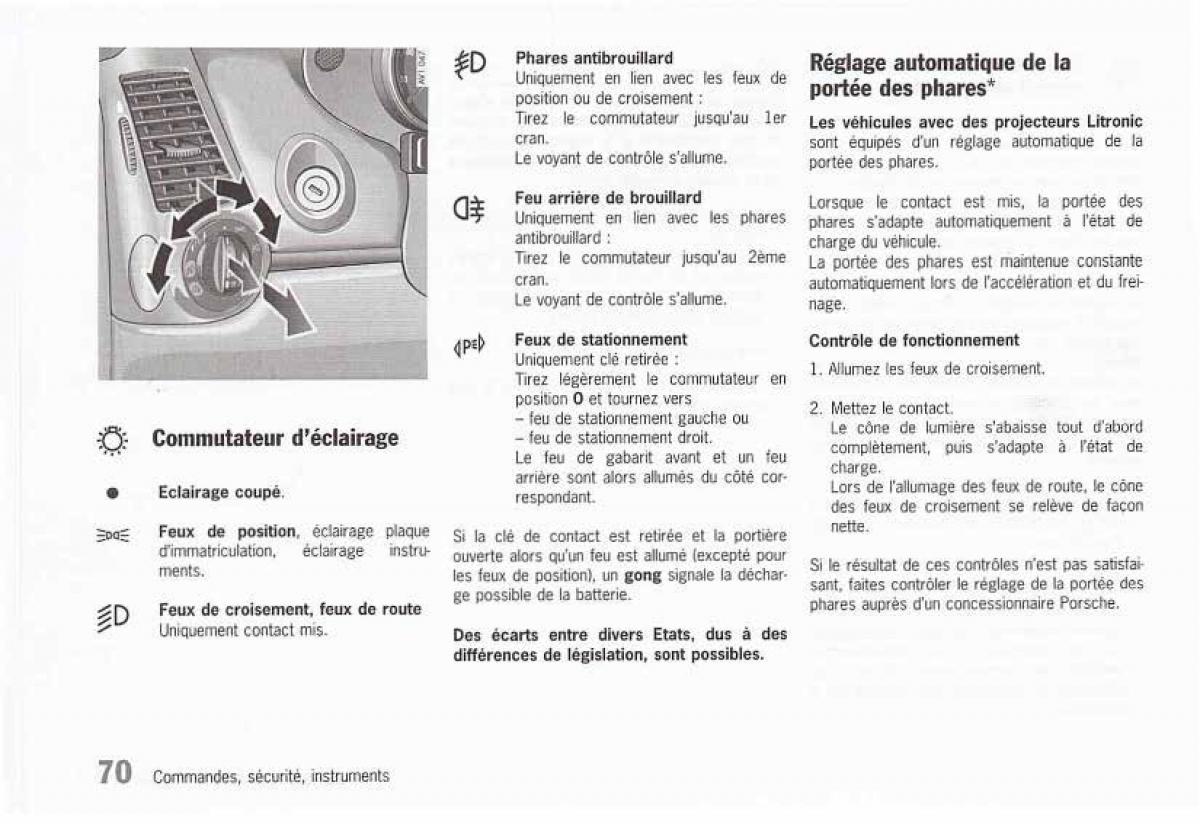 Porsche Boxster 986 FL manuel du proprietaire / page 72