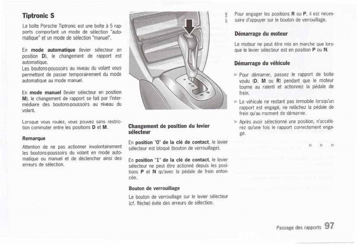 Porsche Boxster 986 FL manuel du proprietaire / page 99