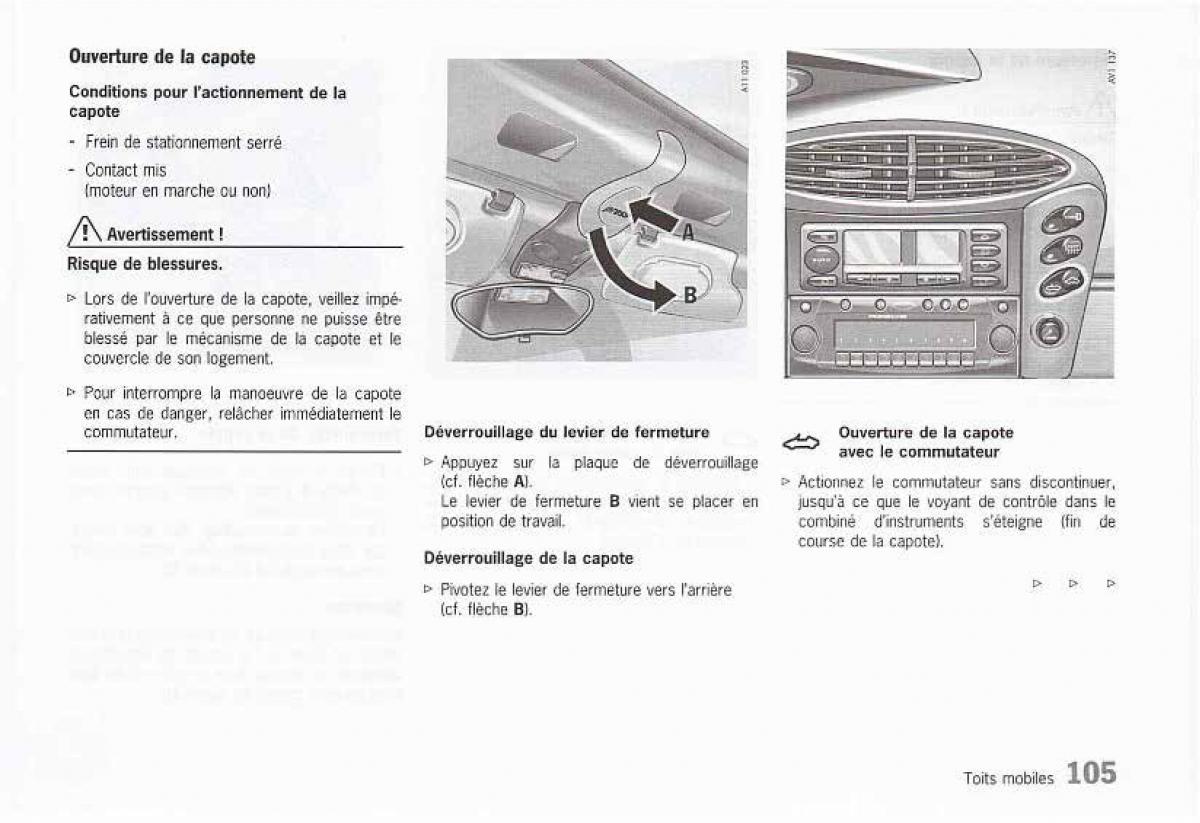 Porsche Boxster 986 FL manuel du proprietaire / page 107