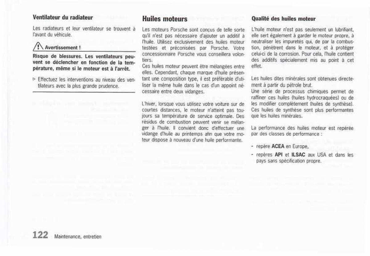 Porsche Boxster 986 FL manuel du proprietaire / page 124