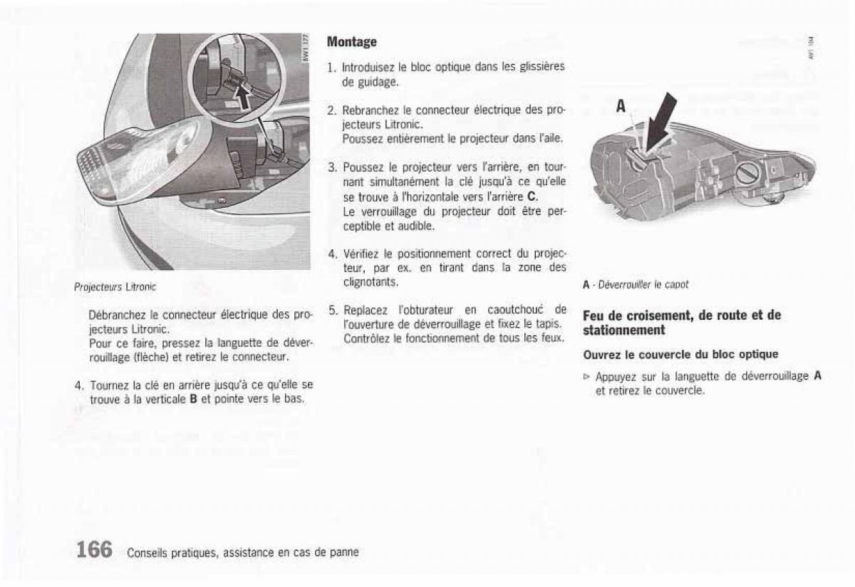 Porsche Boxster 986 FL manuel du proprietaire / page 168