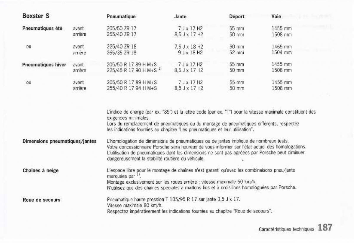 Porsche Boxster 986 FL manuel du proprietaire / page 189