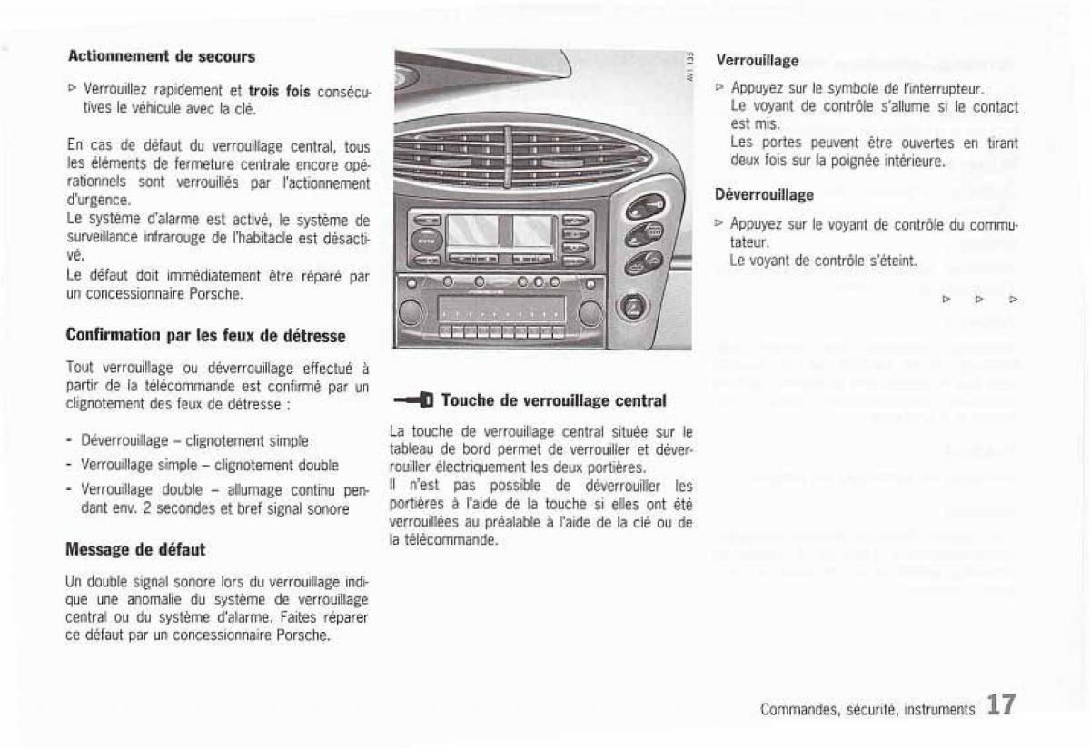 manual  Porsche Boxster 986 FL manuel du proprietaire / page 19