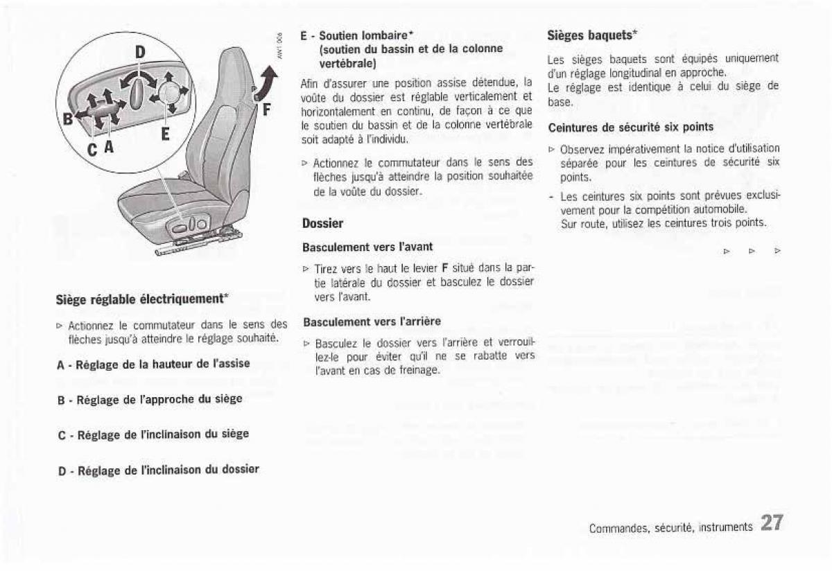 Porsche Boxster 986 FL manuel du proprietaire / page 29