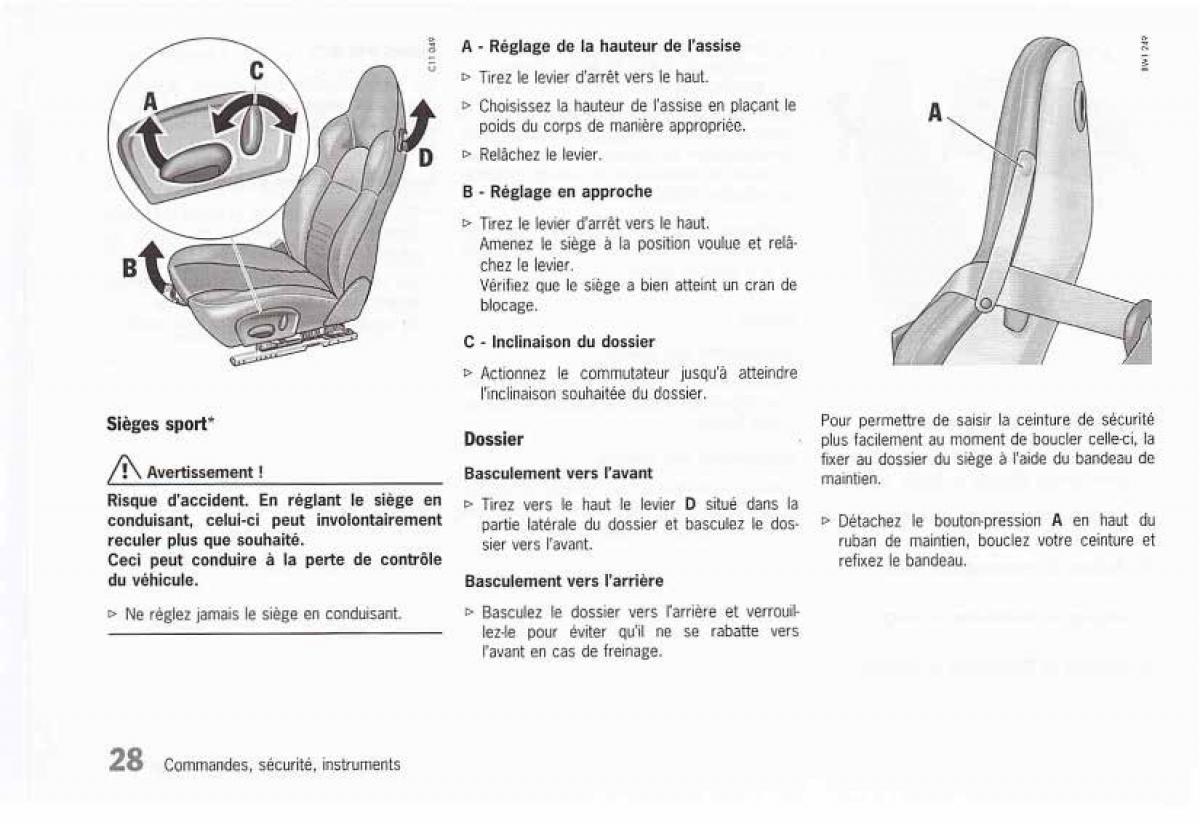 Porsche Boxster 986 FL manuel du proprietaire / page 30