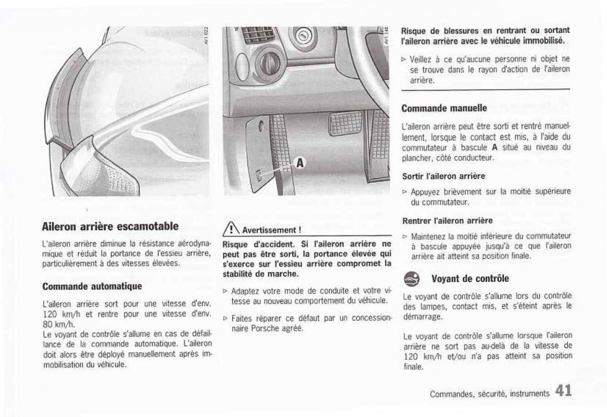 Porsche Boxster 986 FL manuel du proprietaire / page 43