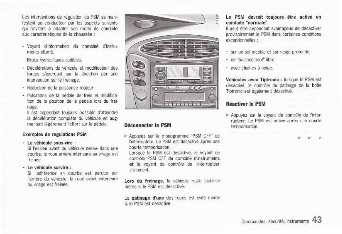 Porsche Boxster 986 FL manuel du proprietaire / page 45